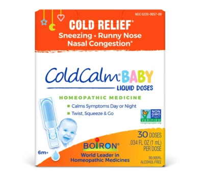 Boiron ColdCalm Baby Liquid Doses Cold Relief- Sneezing- Runny Nose - Image 1 of 4