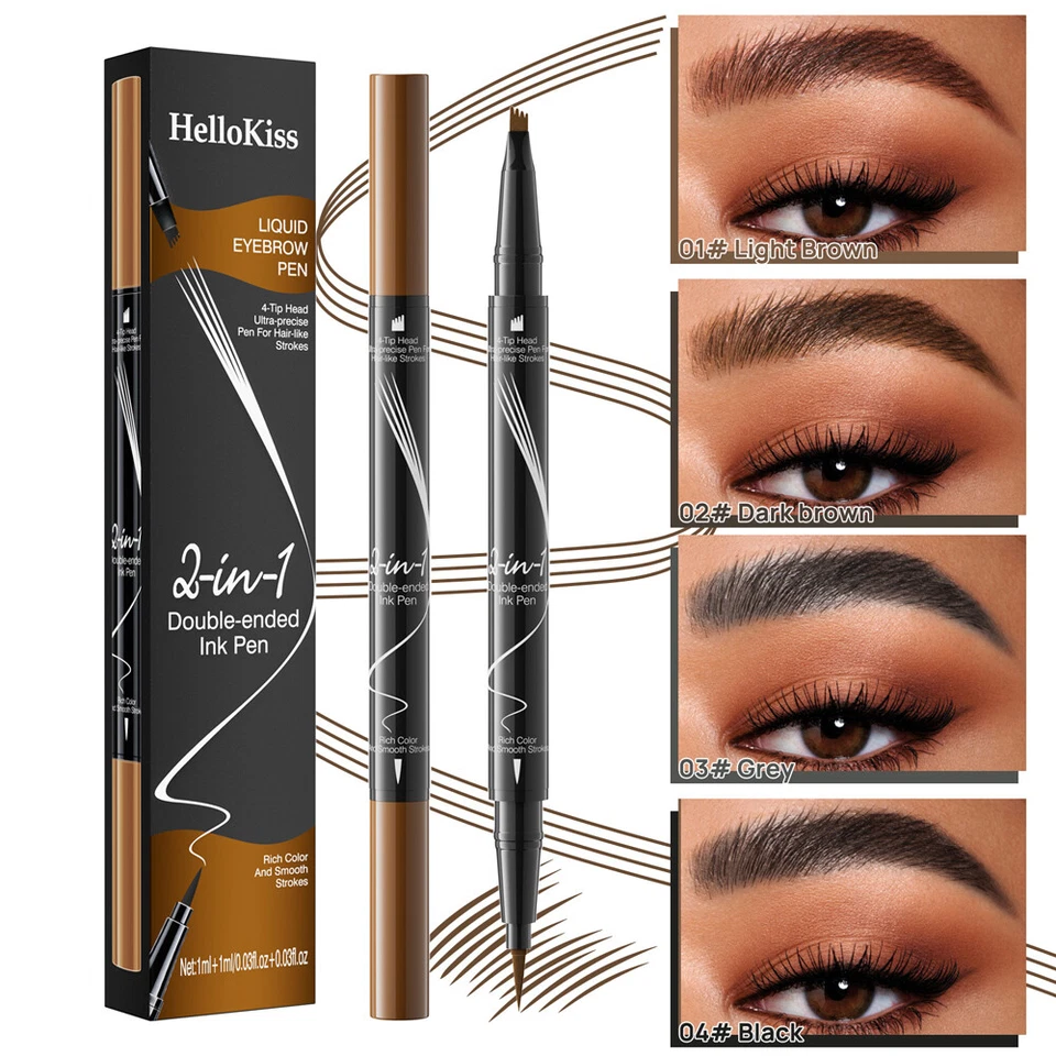 3D Microblading Tattoo Eyebrow Ink Pen LongLasting Waterproof 4Fork Pencil Brow< - Image 1 of 4