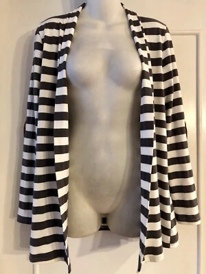 Cárdigan Camisa Top Mujer ZANZEA Gris Blanco Rayas Marrón Parche en el Codo Manga Larga Foto 1 de 4