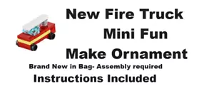 New LEGO Fire Truck Mini Firefighter Make Ornament New in Bag Boom Ladder Red - Picture 1 of 1