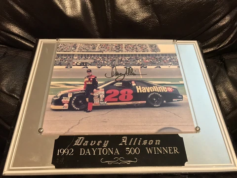 Davey Allison Signed Sports Plaques 1992 Daytona 500 Winner Cover