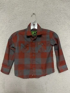 Dixxon DFC Flannel Shirt Kids Size XS Plaid Button up Long sleeve Youth Division - Picture 1 of 5