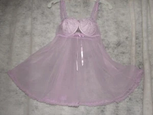 Vintage lila transparentes Chiffon Baby Puppe Juliara Nachthemd Größe M - Bild 1 von 2