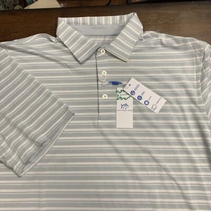 Southern Tide Gr. XL Herren SS Performance Hemd schiefergrau weiß gestreift Polo Neu mit Etikett - Bild 1 von 8