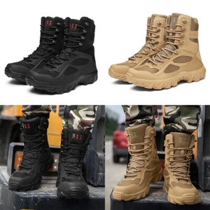 Mens Military Tactical Boots Resistant Hiking Boot Walk Climbing Combat Comfort - Picture 1 of 11