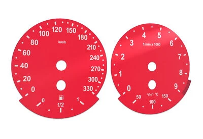 For BMW M5, M6, E60, E63 RED - Speedometer Dials from MPH to Km/h Gauges - Image 1 of 4