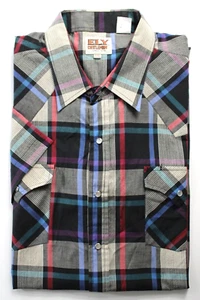 Ely Cattleman Wester Shirt - Herren GRÖSSE XXL - mehrfarbig Perle-Snap Knopfdruck - Bild 1 von 6