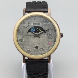 Vintage Fossil Moon Lunar Watch Men 36mm BW-6726 Space Collectible New Battery - Picture 1 of 16
