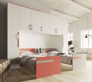 CAMERETTA PONTE CON ARMADIO E 2 LETTI NUOVI COLORI ECOLOGICA CATAS 16BIS - Foto 1 di 10