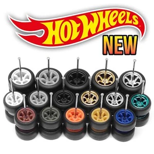 1/64 Scale COMOLD 6 SPOKE TE37 Real Rider Wheels and Tires Set for Hot - Picture 1 of 18
