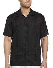 NWT Men’s Cubavera 100% Linen Black S/S Button Front Pleated Shirt Size 4XLT