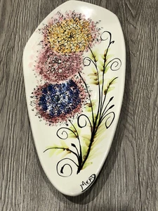 Mead Pottery Floral Tray Dish Signed Mead 12” - Picture 1 of 4