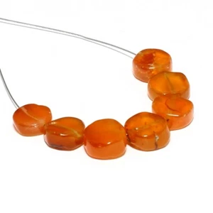 Carnelian Smooth Round Coin Bead Briolette Natural Loose Gemstone Making Jewelry - Picture 1 of 3