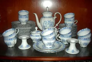 Kaffeeservice Seltmann Weiden Qualitätsporzellan Theresia China Blau 12 Personen - Bild 1 von 6