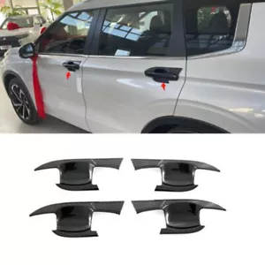 Manija de puerta de coche de fibra de carbono para Mitsubishi Outlander 2022 2024 - Imagen 1 de 6