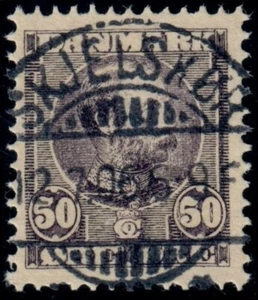 DINAMARCA. 1905. Christian IX. 50 Øre violeta opaco, XF usado (PK2641) - Imagen 1 de 2