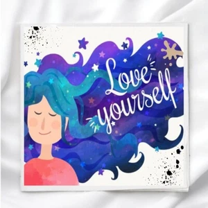 Bloque de edredón panel de tela Love Yourself para manualidades acolchado costura - Imagen 1 de 2