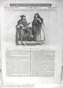 ANTICA STAMPA INCISIONE 1844 Costumi Scozzesi San Giovanni in Laterano Casimiro - Imagen 1 de 1