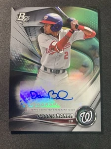 Darren Baker 2022 Bowman Platinum Baseball RC Auto #TOP-62 Washington Nationals - Bild 1 von 2