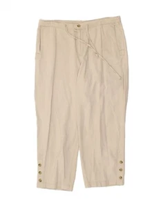 COLUMBIA Womens Loose Fit Capri Trousers Medium W30 L23 Beige Linen AT02 - Picture 1 of 3