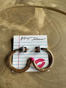 Betsey Johnson gelb Lehrer Schule Bleistift Medium Creolen Glitzer 1" - Bild 1 von 3