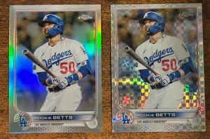 2022 Topps Chrome Mookie Betts 2 Card Lot X-Fractor & Refractor Dodgers - Bild 1 von 2