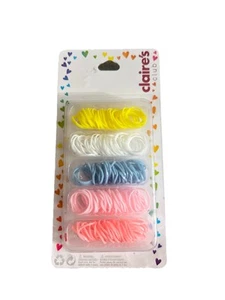 Claire's Club Pastel Hair Tie Set - Yellow White Pink Blue - Picture 1 of 3