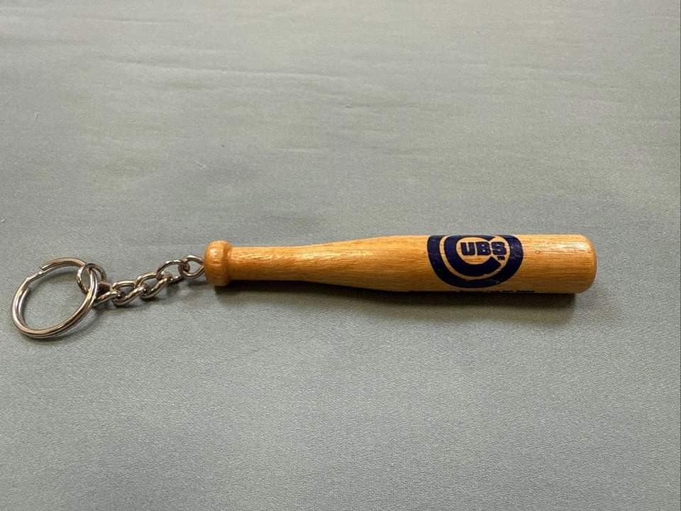 Vintage Chicago Cubs Baseball Bat Natural Wood Keychain MLB 2005 4” - Image 1 of 4