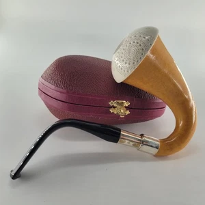 Echte natürliche afrikanische Kürbis Kalebasse Block Meerschaumpfeife Handarbeit CPW #k1825 - Bild 1 von 18
