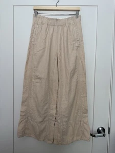 Free People Day's End Leinen Pull On Hose Damen Gr. S Pfirsich Sand Weites Bein - Bild 1 von 14
