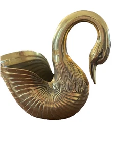 swan planter brass vintage Large - Picture 1 of 8
