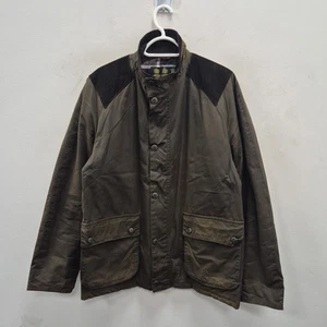 Barbour Aldwark Wax Waterproof Corduroy Yoke Country Brown Rain Jacket Medium - Picture 1 of 11