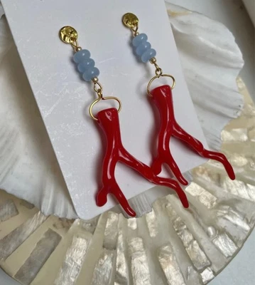 Ohrringe Sommer Quarz Blau Urlaub Boho - Bild 1 von 2