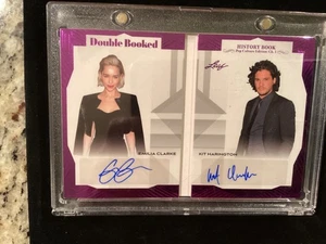LEAF HISTORY BOOK EMILIA CLARKE/ KIT HARINGTON 9/10 AUTOGRAPHED CARD - Picture 1 of 2
