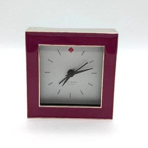 Kate Spade x Lenox Cross Point Clock Pink 3.5 in Silverplate Enamel - Picture 1 of 7