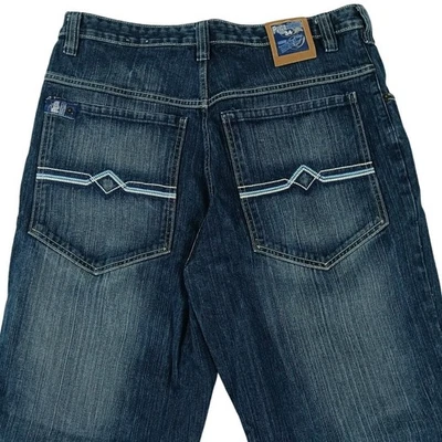 Pantalones de mezclilla holgados Paco para hombre 34X32 azul desvanecido hip hop patinador callejero Y2K pierna ancha Foto 1 de 4