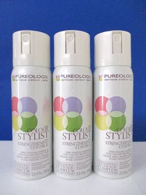 Pureology Strengthening Control Zero Dulling Hairspray 2.1 oz (dented) LOT OF 3 - Image 1 of 3