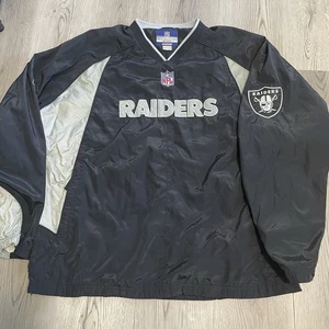 Vintage Los Vegas Raiders Jacke Erwachsene XL Extra Large Schwarz Pullover NFL Reebok - Bild 1 von 7
