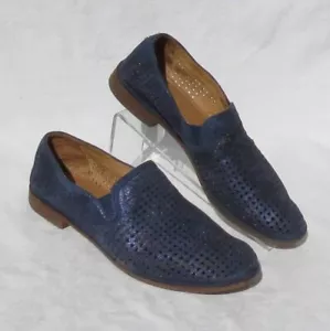 Trask Damenschuhe 11 dunkelblau metallic ALI perforiertes Wildleder Halbschuhe - Bild 1 von 7