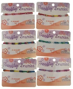 Novelty Friendship Bracelets Lot 34 Best Friend Elastic String Tie Blue Yellow - Picture 1 of 3