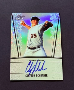 Clayton Schrader 2011 Leaf Metal Draft Silver Prismatic Autograph AU-CS2  /99 - Picture 1 of 2