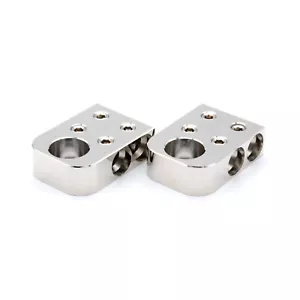 Pair ILL Customz Battery Terminals 0 Gauge 4 Input 1/0 AWG Bolt Down Ends - Picture 1 of 3