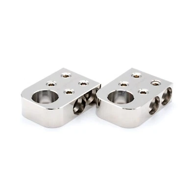 Pair ILL Customz Battery Terminals 0 Gauge 4 Input 1/0 AWG Bolt Down Ends - Image 1 of 3