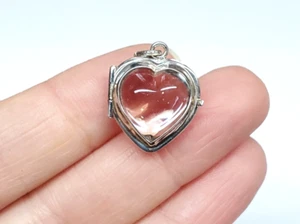 Vintage Sterling Silber Pools of Light Herz Medaillon J.M. Fisher Co. Anhänger - Bild 1 von 11