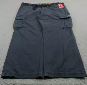 Baggy Pants Mens 48 Y2K Baggy Cargo Navy Belted 10.5" Wide Leg Opening Skater - Picture 1 of 13