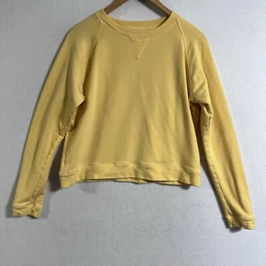 Albion Fit Cropped Sweatshirt Langarm Oberteil Buttergelb Gr. Large weich kuschelig - Bild 1 von 7