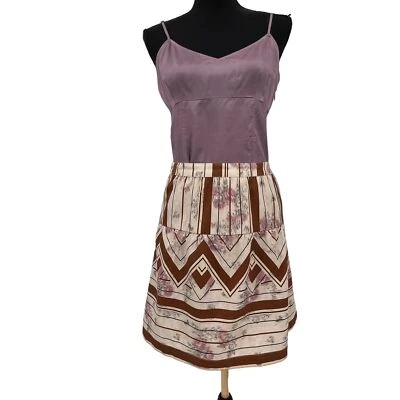 Minifalda Anthropologie Tiny Raleigh línea A rayas floral azteca occidental pequeña Foto 1 de 4