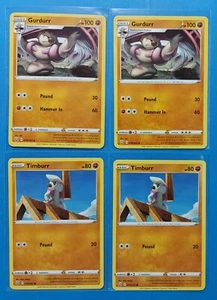 2x Gurdurr 074/163 & 2x Timburr 073/163 Pokemon card Battle Styles NM - Picture 1 of 1