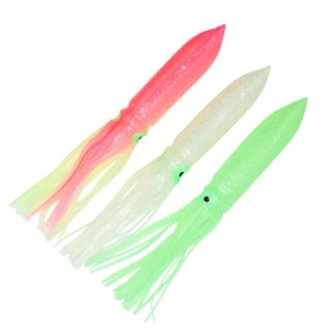 30cm/55g Soft Luminous Octopus Trolling Bait Squid Skirt Fishing Lures Glow in - Picture 1 of 9