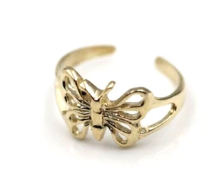 Kaedesigns Genuine Solid 9ct 9k Yellow Gold Small Butterfly Toe Ring -Free post - Bild 1 von 24